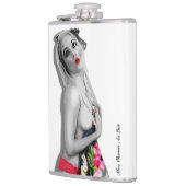 Retro Pinup Girl Hip Flask Cherrie Alt White Heupfles (Links)