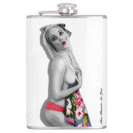 Retro Pinup Girl Hip Flask Miss Cherrie White Alt Heupfles