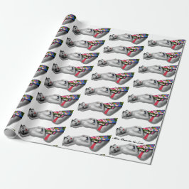 Retro Pinup Girl Tropical Tiki White Gift Wrap Cadeaupapier