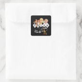 Retro Pinup Girls en een Hot Rod Vierkante Sticker (Tas)