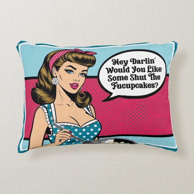 Retro Pinup_ Hey Darlin Accent Kussen (Voorkant)