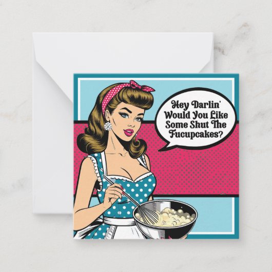 Retro Pinup_ Hey Darlin Notitiekaartje (Voorkant)