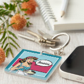 Retro Pinup_ Hey Darlin Sleutelhanger (Voorkant Rechts)