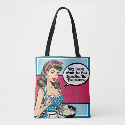 Retro Pinup_ Hey Darlin Tote Bag (Voorkant)