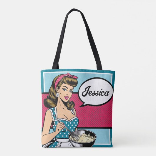 Retro Pinup_ Hey Darlin Tote Bag (Achterkant)