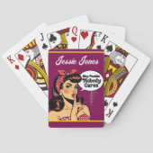 Retro Pinup_ Hey Pudding Pokerkaarten (Achterkant)
