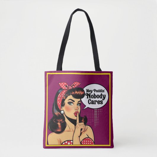 Retro Pinup_ Hey Pudding Tote Bag (Voorkant)