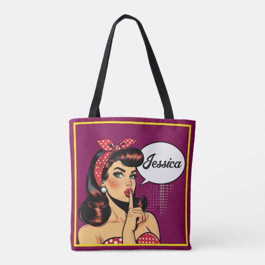Retro Pinup_ Hey Pudding Tote Bag (Achterkant)