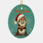 Retro Pinup  Kattenkerst Keramisch Ornament (Rechts)