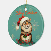Retro Pinup  Kattenkerst Keramisch Ornament (Links)