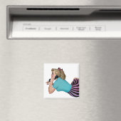 Retro  Pinup Meisje aan de telefoon Magneet (Insitu (Vaatwasser))