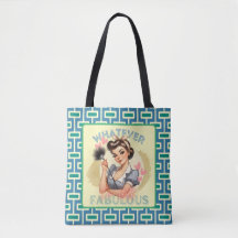 Retro Pinup Meisje blauw & groen