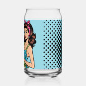 Retro Pinup_ met vriendelijkheid Blikvorm Glas (Links)