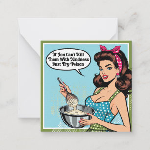 Retro Pinup_ met vriendelijkheid Notitiekaartje