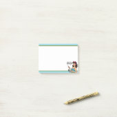 Retro Pinup_ met vriendelijkheid Post-it® Notes (Op bureau)