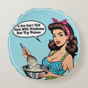 Retro Pinup_ met vriendelijkheid Rond Kussen