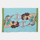 Retro Pinup_ met vriendelijkheid Theedoek (Horizontaal)