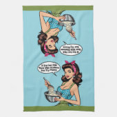 Retro Pinup_ met vriendelijkheid Theedoek (Verticaal)