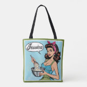 Retro Pinup_ met vriendelijkheid Tote Bag (Achterkant)