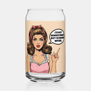 Retro Pinup_ Niet verkeerd Blikvorm Glas