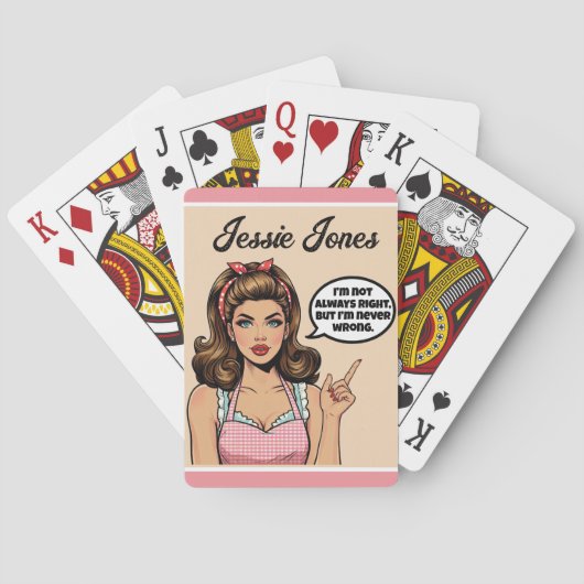 Retro Pinup_ Niet verkeerd Pokerkaarten (Achterkant)