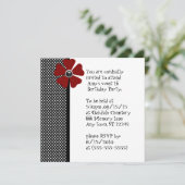 Retro Pinup Polka Dot Sweet 16 Birthday Kaart (Staand voorkant)