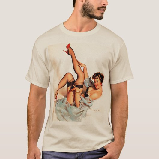 Retro pinup sexy meisje t-shirt (Voorkant)
