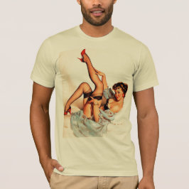 Retro pinup sexy meisje t-shirt