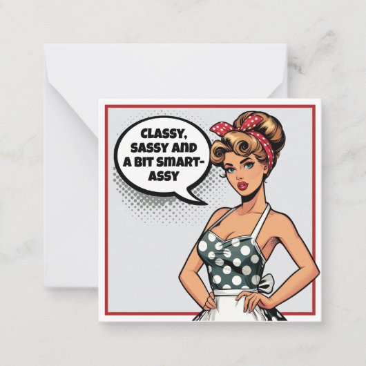 Retro Pinup_ Smart Assy Notitiekaartje (Voorkant)
