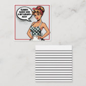 Retro Pinup_ Smart Assy Notitiekaartje (Voorkant / Achterkant)