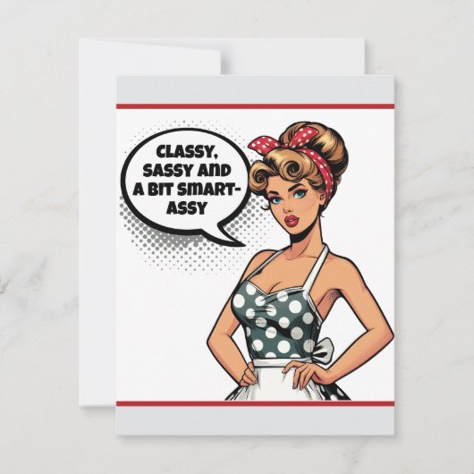 Retro Pinup_ Smart Assy RSVP Kaartje (Voorkant)