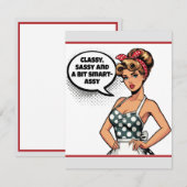 Retro Pinup_ Smart Assy RSVP Kaartje (Voorkant / Achterkant)