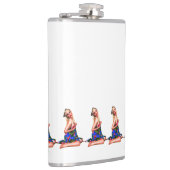 Retro Pinup Strandmeisje Patroon Witte Heup Kolf Heupfles (Rechts)