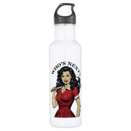 Retro Pinup "Who's Next?" Water Bottle Waterfles