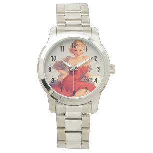Retro  Pinups Horloge