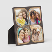 Retro Pinwheels Petal 4 Foto Collage Brown Fotoplaat (Voorkant)