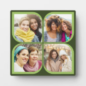 Retro Pinwheels Petal 4 Foto Collage Green Fotoplaat (Voorkant)