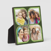 Retro Pinwheels Petal 4 Foto Collage Green Fotoplaat (Voorkant)