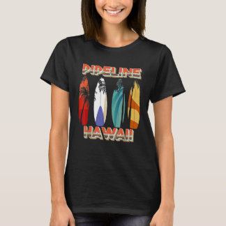 Retro Pipeline Oahu Hawaii Surf Board T-shirt