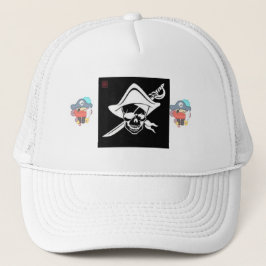 Retro Piraat Schedel Kruisbeenderen Edgy Esthetiek Trucker Pet