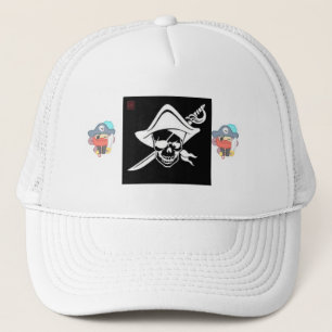Retro Piraat Schedel Kruisbeenderen Edgy Esthetiek Trucker Pet