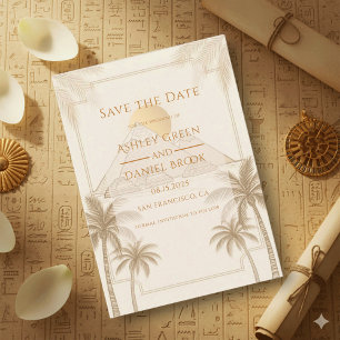 Retro Piramides Van Giza Egypte Bestemming Huwelij Save The Date
