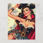 Retro Pirate Pin Up Briefkaart (Voorkant)