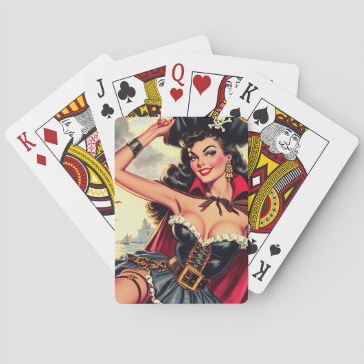 Retro Pirate Pin Up Pokerkaarten (Achterkant)