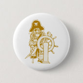 Retro Pirate Ronde Button 5,7 Cm (Voorkant)