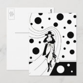 Retro Pistermodel, Vintage Art Deco Mode Briefkaart (Voorkant / Achterkant)