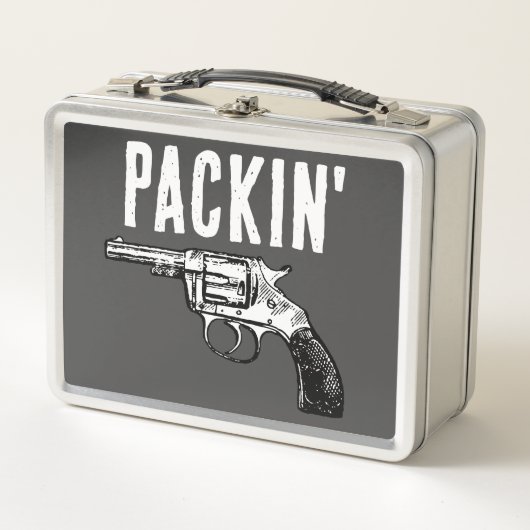 RETRO PISTOOL 1ST AMMENDINGPAKKET' METAL LUNCHBOX (Voorkant)
