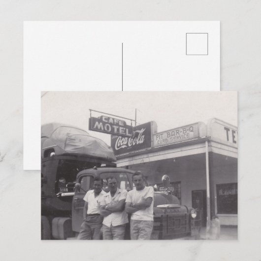 Retro Pit Bar-b-cue teken Vrachtwagenchauffeur Caf Feestdagenkaart (Voorkant / Achterkant)