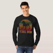 Retro Pitbull Moeder Hondenliefhebber Pet Moeder P T-shirt (Voorkant volledig)