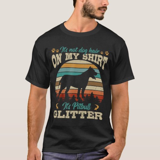 Retro-Pitbull Old Sunset -Dog T-shirt (Voorkant)